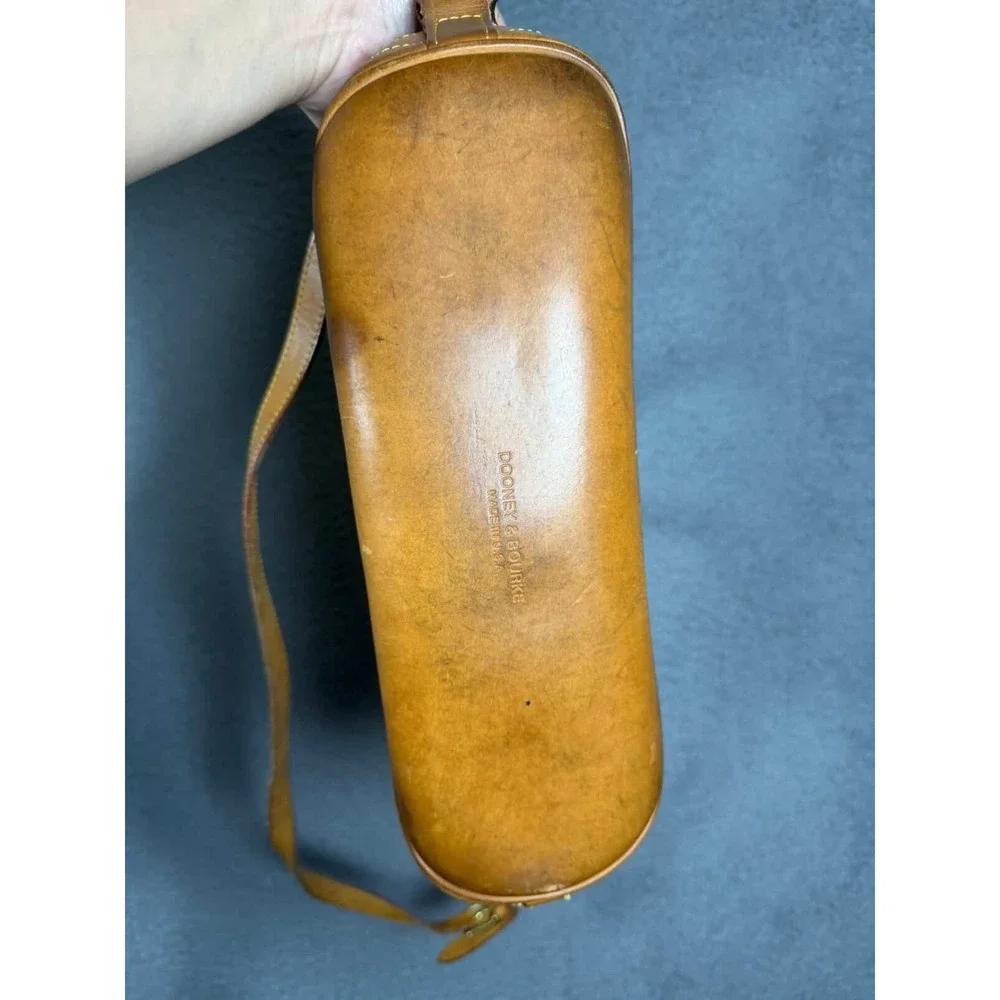 Dooney & Bourke Vintage Canvas Leather Satchel Crossbody Bag Black Tan USA‎ Made